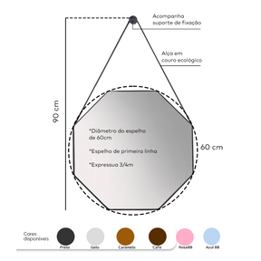 Espelho Adnet Octogonal com Alça
